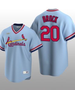 Men's St. Louis Cardinals Lou Brock Light Blue Cooperstown Collection Road Jersey