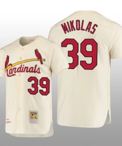 Men's St. Louis Cardinals Miles Mikolas Cream Cooperstown Collection Authentic Jersey