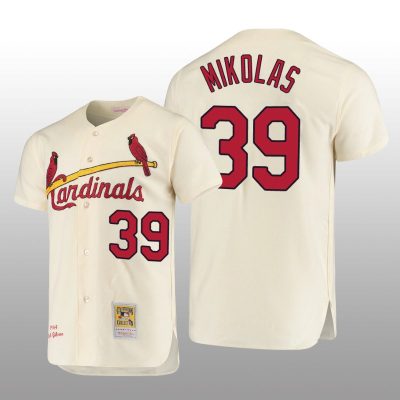 Men's St. Louis Cardinals Miles Mikolas Cream Cooperstown Collection Authentic Jersey