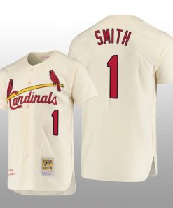 Men's St. Louis Cardinals Ozzie Smith Cream Cooperstown Collection Authentic Jersey