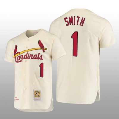 Men's St. Louis Cardinals Ozzie Smith Cream Cooperstown Collection Authentic Jersey