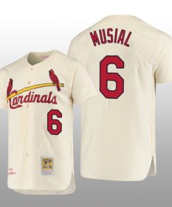 Men's St. Louis Cardinals Stan Musial Cream Cooperstown Collection Authentic Jersey