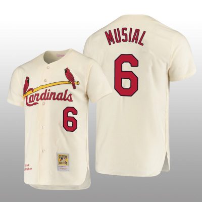 Men's St. Louis Cardinals Stan Musial Cream Cooperstown Collection Authentic Jersey