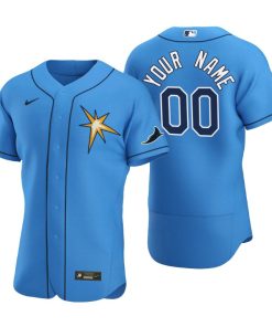 Men's Tampa Bay Rays Custom Light Blue Authentic 2020 Alternate Jersey