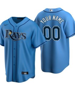 Men's Tampa Bay Rays Light Blue Replica 2020 Alternate Custom Jersey