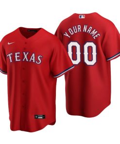 Men's Texas Rangers Red Replica 2020 Alternate Custom Jersey
