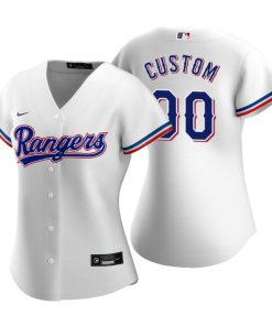Men's Texas Rangers White Replica 2020 Home Custom Jersey