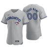 Men's Toronto Blue Jays Custom Gray Authentic 2020 Road Jersey
