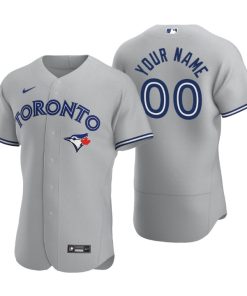 Men's Toronto Blue Jays Custom Gray Authentic 2020 Road Jersey