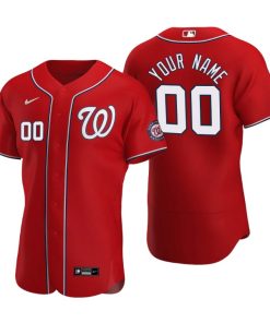 Men's Washington Nationals Custom Red Authentic 2020 Alternate Jersey