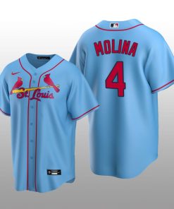 Men's Yadier Molina St. Louis Cardinals Light Blue Alternate 2020 Replica Jersey