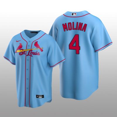 Men's Yadier Molina St. Louis Cardinals Light Blue Alternate 2020 Replica Jersey