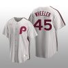 Men's Zack Wheeler Philadelphia Phillies White Home Cooperstown Collection Jersey