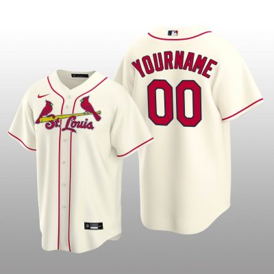 Men's yourname St. Louis Cardinals Cream Alternate 2020 Replica Jersey