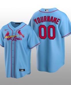Men's yourname St. Louis Cardinals Light Blue Alternate 2020 Replica Jersey