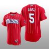 Miami Marlins Jon Berti Men's 2021 City Connect Jersey Red Authentic