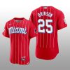 Miami Marlins Lewis Brinson Men's 2021 City Connect Jersey Red Authentic