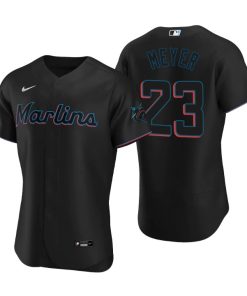 Miami Marlins Max Meyer Black 2020 MLB Draft Alternate Authentic Jersey