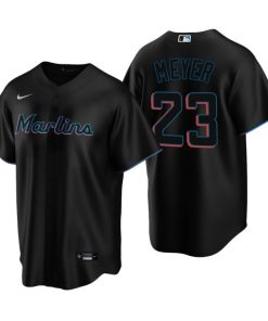 Miami Marlins Max Meyer Black 2020 MLB Draft Alternate Team Replica Jersey