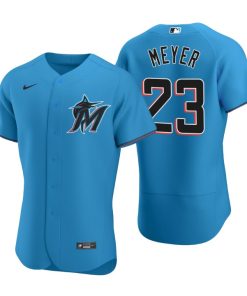 Miami Marlins Max Meyer Blue 2020 MLB Draft Alternate Authentic Jersey