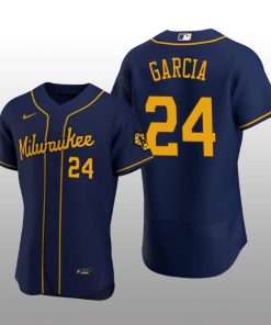 Milwaukee Brewers Avisail Garcia Authentic Alternate Team Navy Jersey
