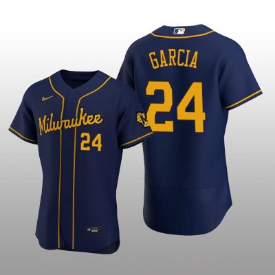 Milwaukee Brewers Avisail Garcia Authentic Alternate Team Navy Jersey