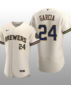 Milwaukee Brewers Avisail Garcia Authentic Home Team Cream Jersey