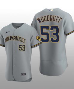 Milwaukee Brewers Brandon Woodruff Authentic Road Team Gray Jersey