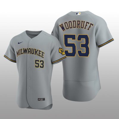 Milwaukee Brewers Brandon Woodruff Authentic Road Team Gray Jersey