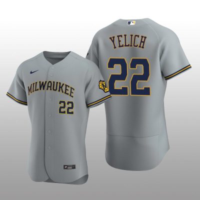 Milwaukee Brewers Christian Yelich Authentic Road Team Gray Jersey