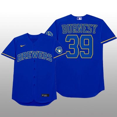 Milwaukee Brewers Corbin Burnes MLB Players Weekend Nickname Blue Jersey