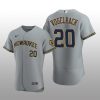 Milwaukee Brewers Daniel Vogelbach Authentic Road Team Gray Jersey
