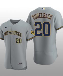 Milwaukee Brewers Daniel Vogelbach Authentic Road Team Gray Jersey