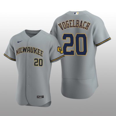 Milwaukee Brewers Daniel Vogelbach Authentic Road Team Gray Jersey