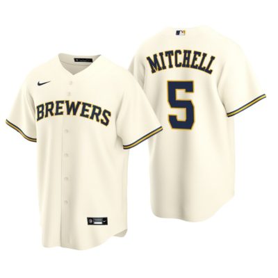 Milwaukee Brewers Garrett Mitchell Cream 2020 MLB Draft Home Replica Jersey
