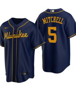Milwaukee Brewers Garrett Mitchell Navy 2020 MLB Draft Alternate Replica Jersey