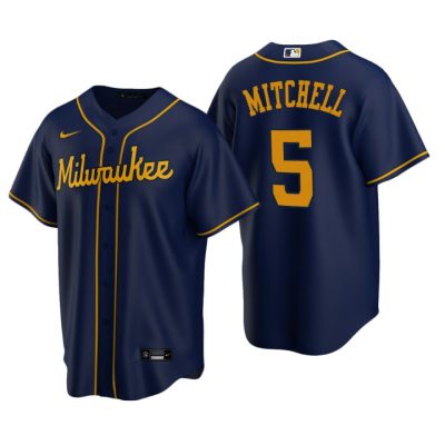 Milwaukee Brewers Garrett Mitchell Navy 2020 MLB Draft Alternate Replica Jersey