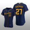 Milwaukee Brewers Jordan Zimmermann Authentic Alternate Team Navy Jersey
