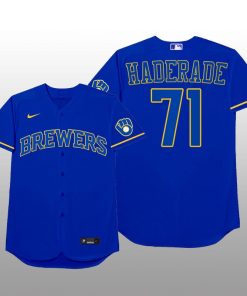 Milwaukee Brewers Josh Hader 2021 MLB Players Weekend Nickname Blue Jersey