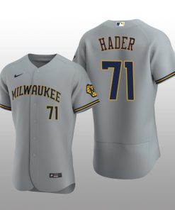 Milwaukee Brewers Josh Hader Authentic Road Team Gray Jersey