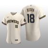 Milwaukee Brewers Keston Hiura Authentic Home Team Cream Jersey