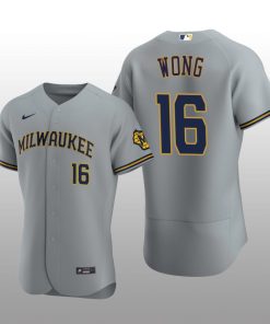 Milwaukee Brewers Kolten Wong Authentic Road Team Gray Jersey