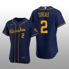 Milwaukee Brewers Luis Urias Authentic Alternate Team Navy Jersey