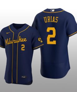 Milwaukee Brewers Luis Urias Authentic Alternate Team Navy Jersey