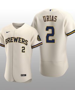 Milwaukee Brewers Luis Urias Authentic Home Team Cream Jersey