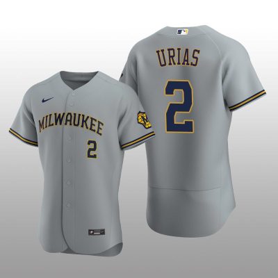 Milwaukee Brewers Luis Urias Authentic Road Team Gray Jersey