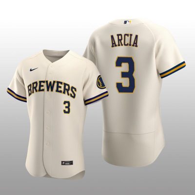 Milwaukee Brewers Orlando Arcia Authentic Home Team Cream Jersey