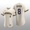 Milwaukee Brewers Ryan Braun Authentic Home Team Cream Jersey