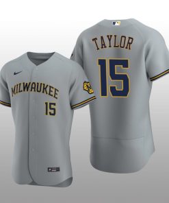 Milwaukee Brewers Tyrone Taylor Authentic Road Team Gray Jersey