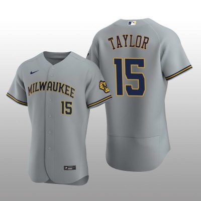 Milwaukee Brewers Tyrone Taylor Authentic Road Team Gray Jersey